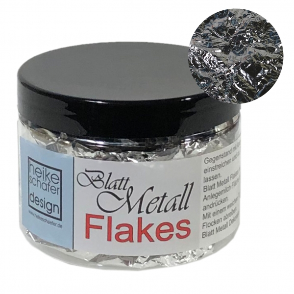 Blattmetall Flakes in Silber 200ml